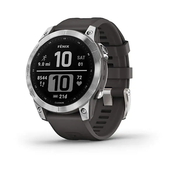 GoWild Open Box - Garmin fēnix® 7 Multisport GPS Watch - Silver With Graphite Band