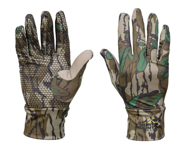 North Mountain Gear Mossy Oak GreenLeaf Camouflage Stretch Fit Gloves