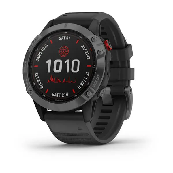 GoWild Open Box - Garmin fēnix® 6 Multisport GPS Watch - Silver With Black Band