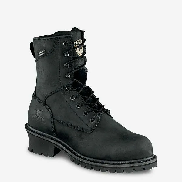 Irish Setter Boots Mesabi Men's 8-inch Waterproof Leather Safety Toe Logger Boot -  Black